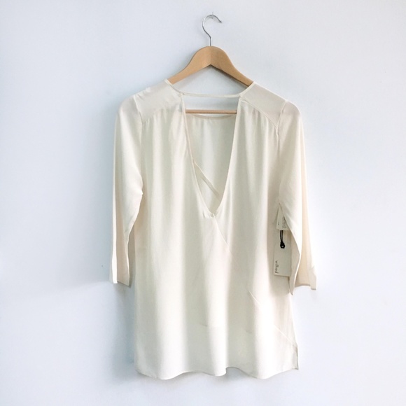 NWT Wilfred Savane silk cream hi lo blouse - xs - Picture 4 of 6